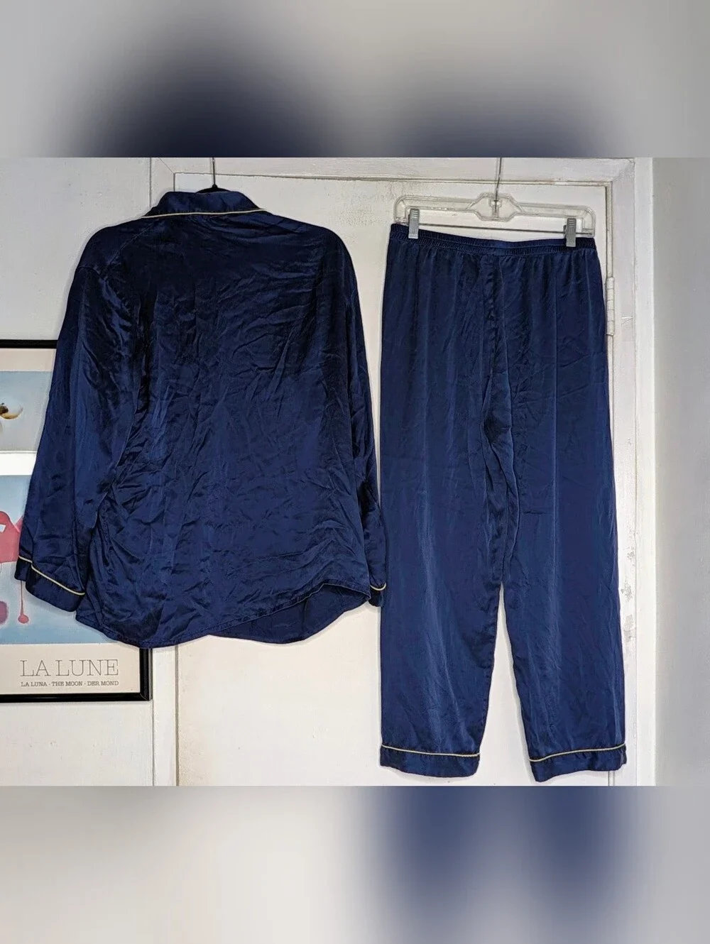 Silksilky Mulberry Pajama Set in Blue size medium EUC